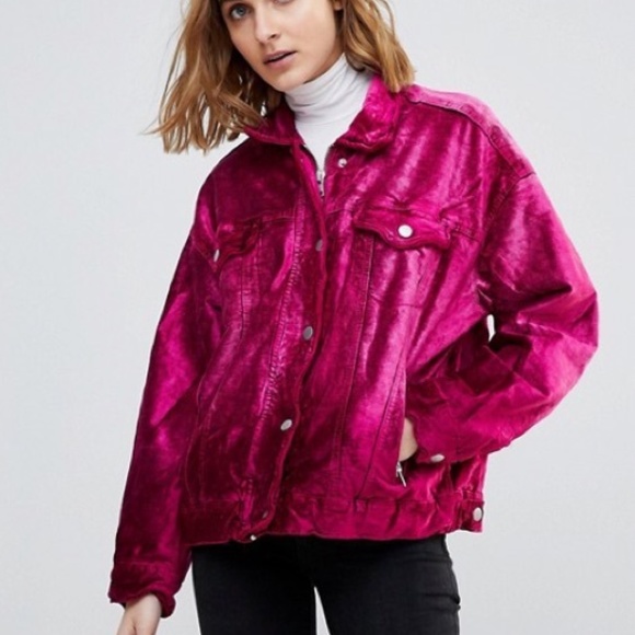 Free People Jackets & Blazers - Free People Velvet Trucker Jacket (M)